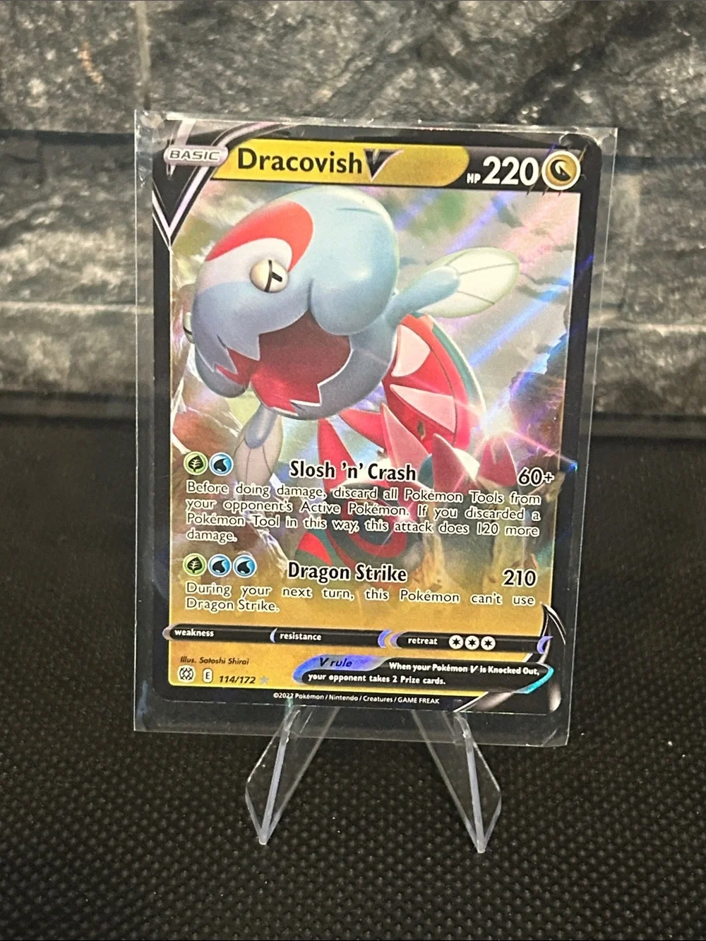 Pokemon | Toys | Pokemon Dracovish V Full Art Holo 5172 From Brilliant  Stars Set Mnm | Poshmark